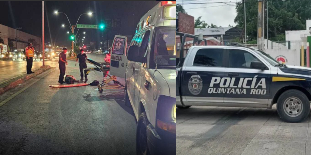Conductor arrolla a ciclista y escapa en Cancún; lo alcanzan y detienen