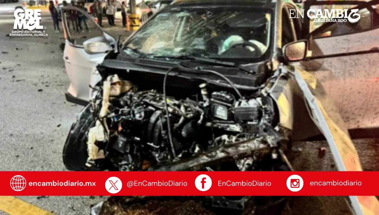 Impactante carambola en Playa del Carmen deja varios lesionados