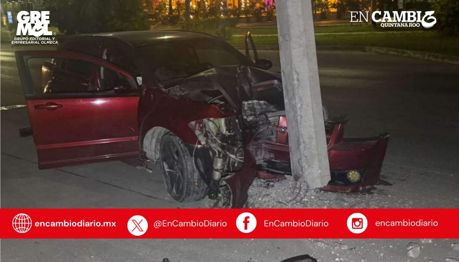 Accidente en Avenida Huayacán: Auto se Estampa Contra Poste a Alta Velocidad