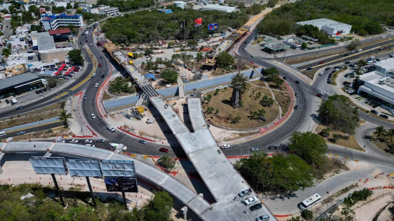 Avance del Puente Nichupté en Cancún: 97% en el Distribuidor Vial y 74% en el Proyecto General