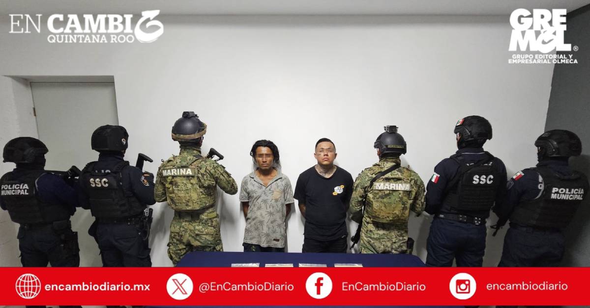 Detienen en Cozumel a dos hombres con droga durante operativo