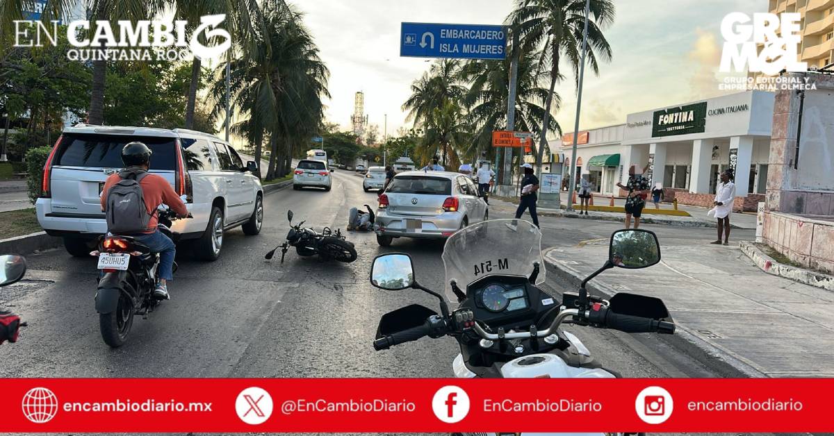 Dos accidentes de tránsito se registran en Cancún; uno deja un lesionado