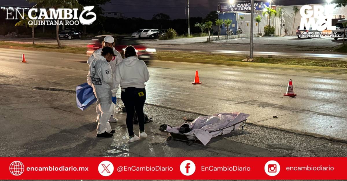 Joven muere atropellado en bulevar Colosio de Cancún; conductor se da a la fuga