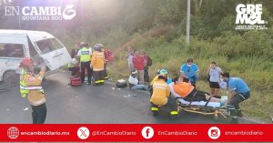 Grave accidente en carretera Playa del Carmen-Cancún deja varios heridos