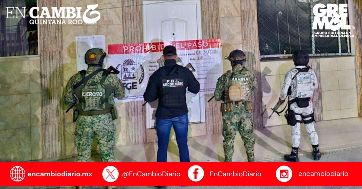 Aseguran drogas, armas y vehículo tras operativos en Tulum y Chetumal