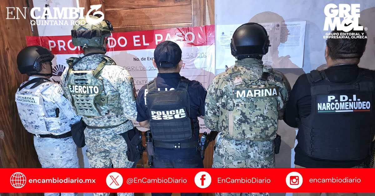 Aseguran drogas, armas y vehículo tras operativos en Tulum y Chetumal