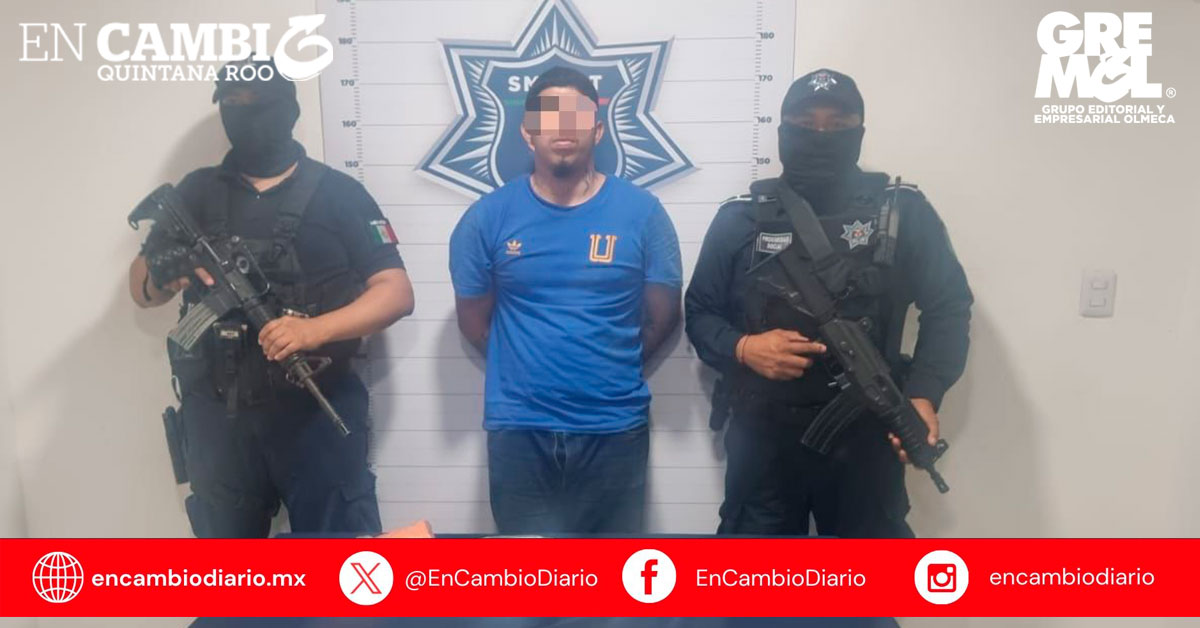 Detenido en Cancún por delitos contra la salud y portación ilegal de arma de fuego