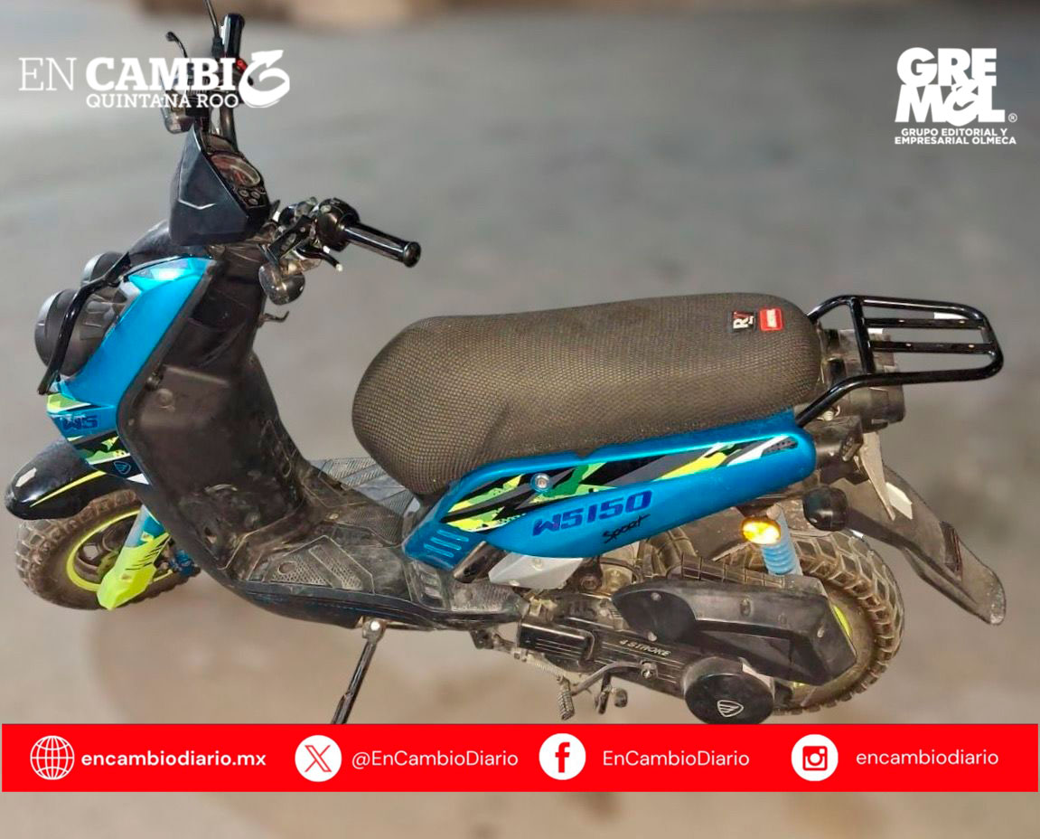 Detienen a dos motociclistas tras casi provocar accidente en Cancún