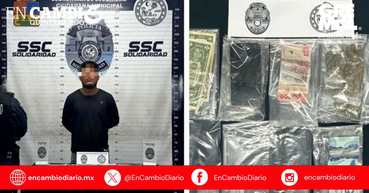 Detienen a hombre con varias dosis de droga en la colonia In House de Playa del Carmen