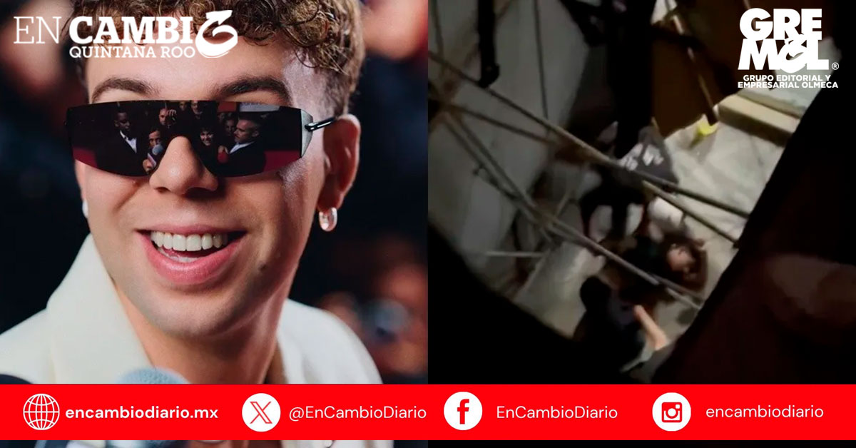 VIDEO: Caen tres personas de una grada durante el concierto de Quevedo, en la CDMX