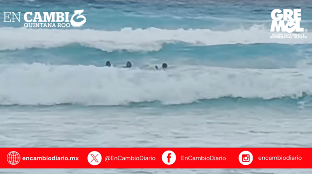 Dos turistas estadounidenses arrastrados por el mar en Cancún; una mujer pudo ser rescatada