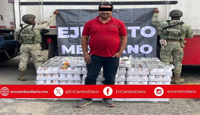 Metanfetamina oculta en latas de mangos en almíbar, hay un detenido