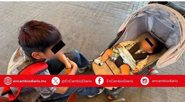 Niño de 12 años recorre la ciudad con su hermanito de 8 meses; “Tenía hambre, por eso salimos”