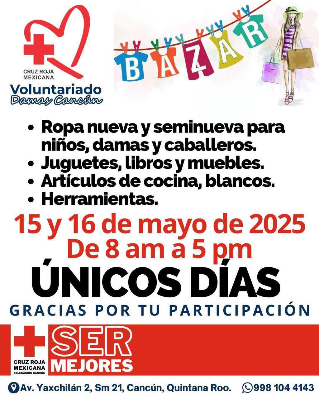Arranca bazar solidario en la Cruz Roja de Cancún