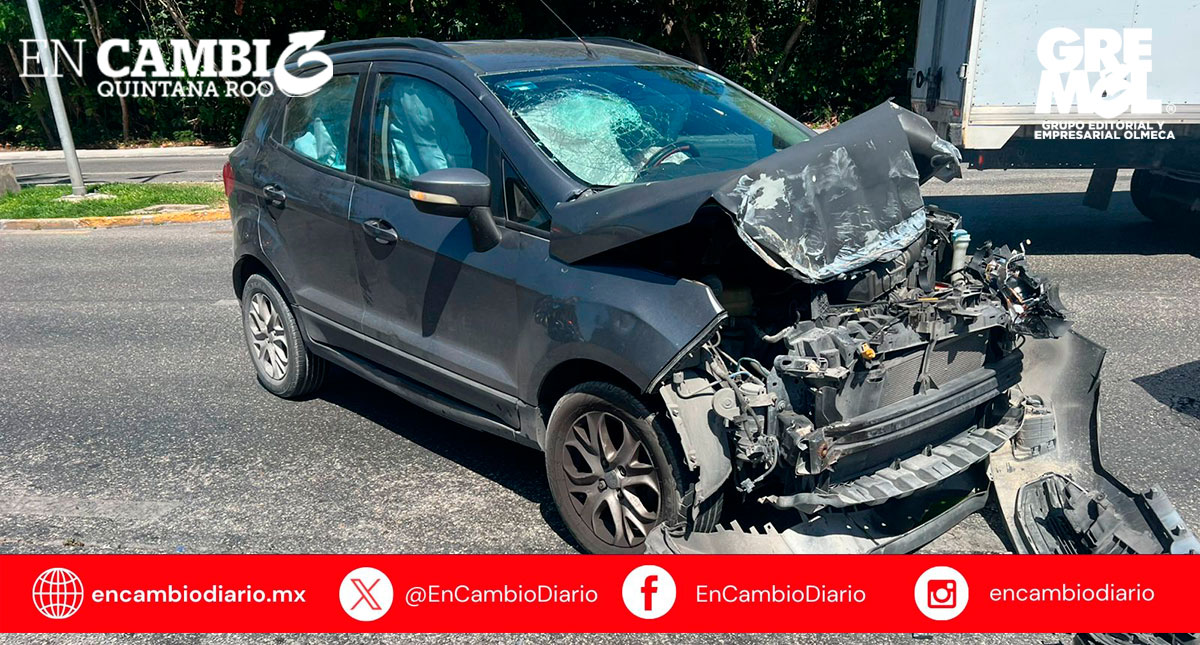 Choque vehicular en la Zona Hotelera de Cancún deja un lesionado