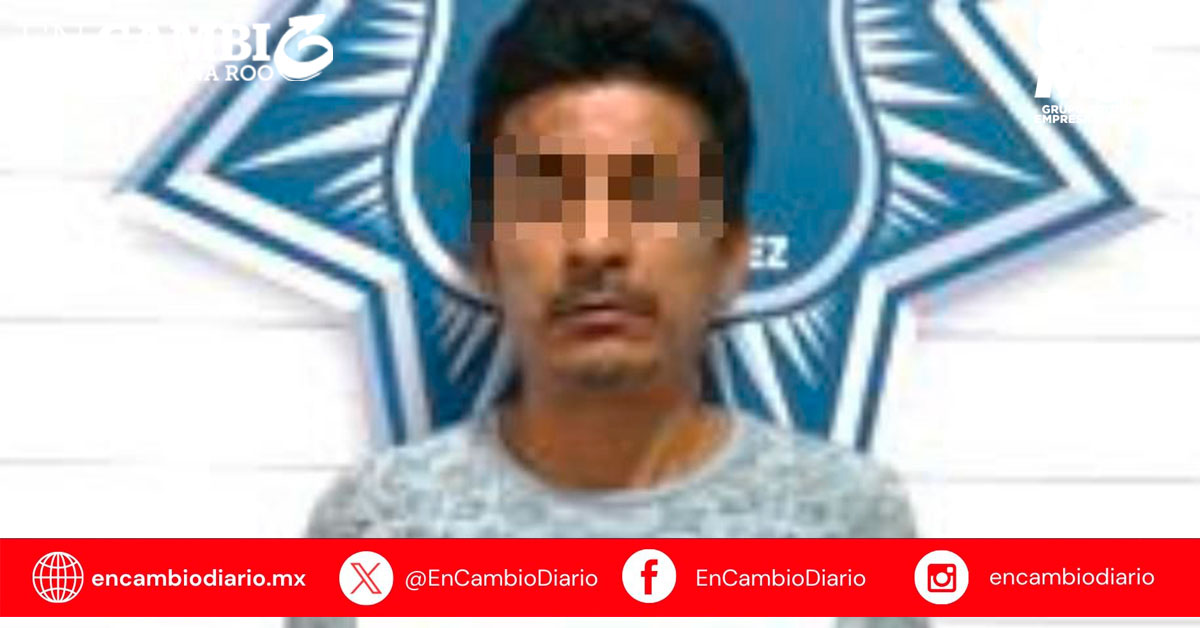 Detienen a hombre por alterar el orden público e intentar agredir a policías en Cancún