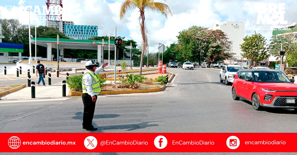 Implementan nuevos cierres viales en Cancún por trabajos de remodelación