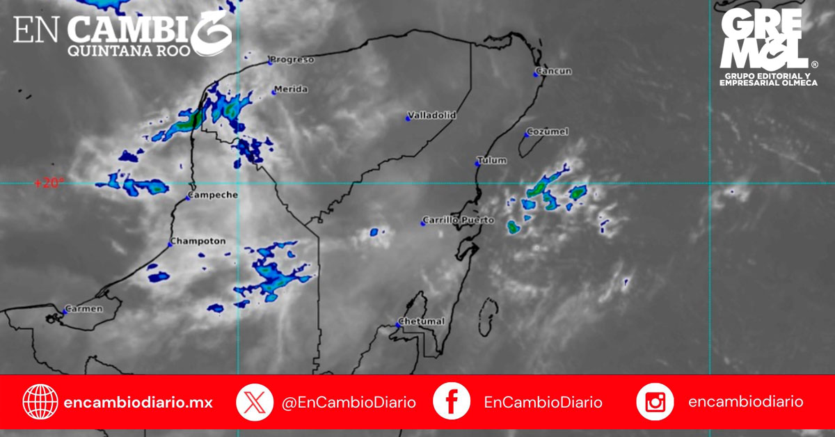Prevén lluvias fuertes y ambiente muy caluroso en Quintana Roo por efectos del frente frío número 42