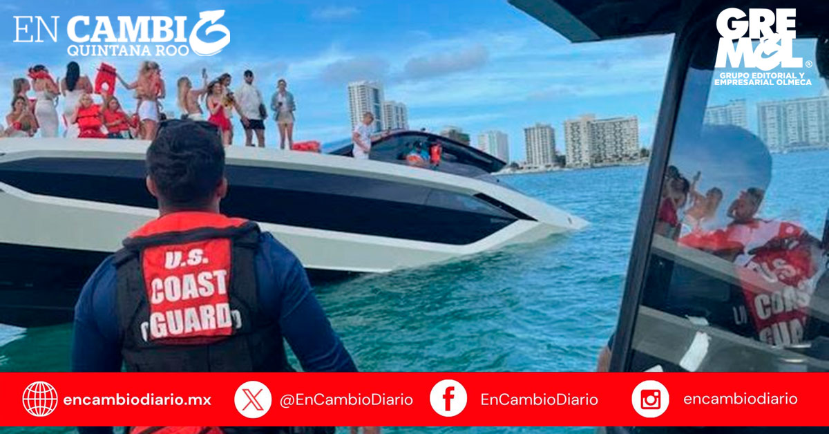 Se hunde yate Lamborghini con 32 personas a bordo en aguas de Miami Beach