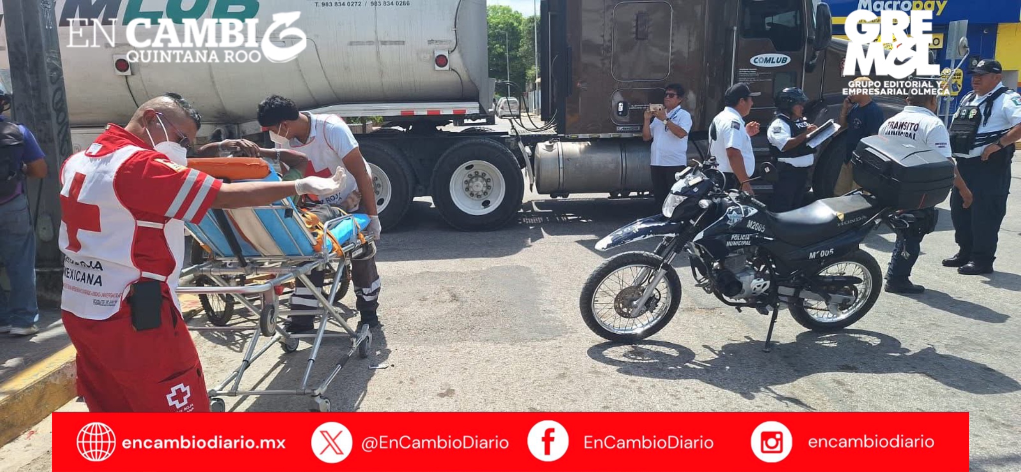 Adulto mayor resulta herido tras ser embestido por pipa en Felipe Carrillo Puerto