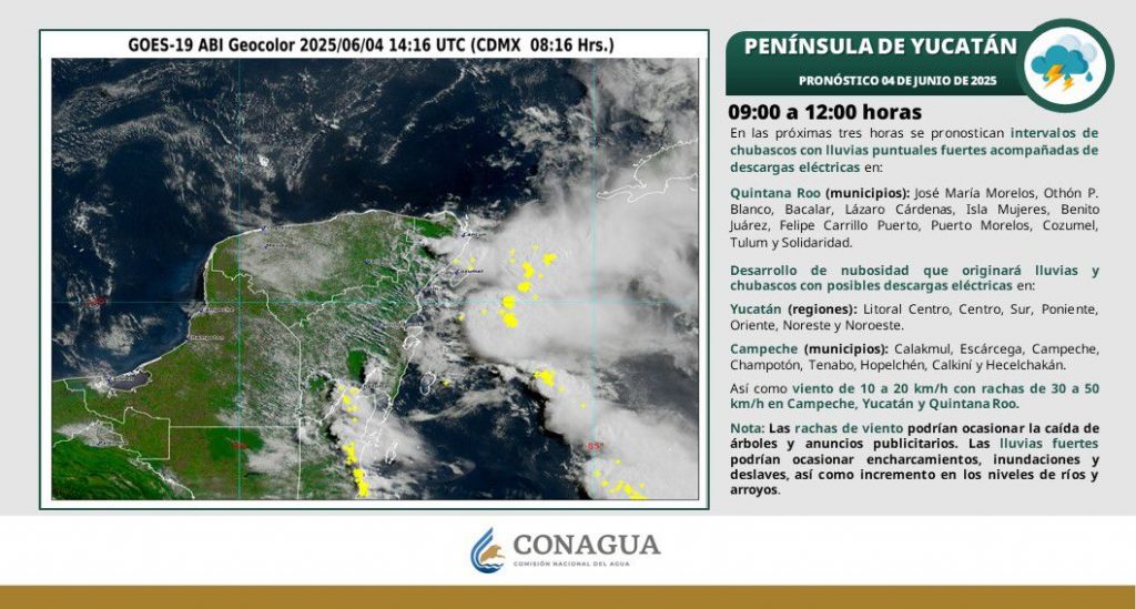 Clima en CancUn 4 de junio