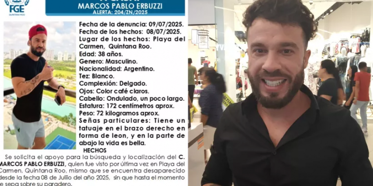 Argentino desaparecido en Playa del Carmen