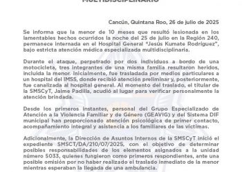 Separan a policías que negaron atención a bebé