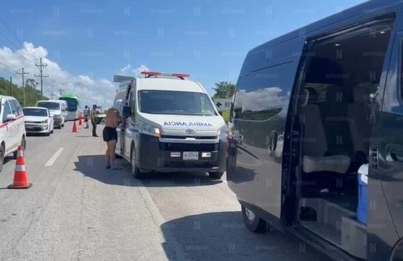 Una madre y su bebé lesionados tras accidente vial: carretera federal 307