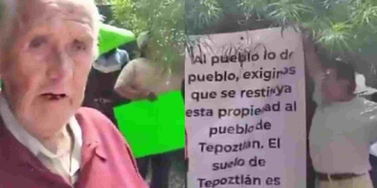 Comuneros se manifiestan frente a la casa de Noroña en Morelos