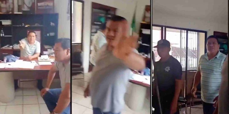 Alcalde golpea a su tesorero por desvío de recursos en el ayuntamiento de Pluma Hidalgo, Oaxaca