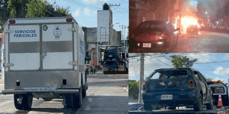 Localizan un cuerpo calcinado dentro de un vehículo en Cancún