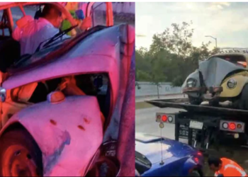 Conductor se impacta contra un árbol en Real Ibiza; fue rescatado por paramédicos