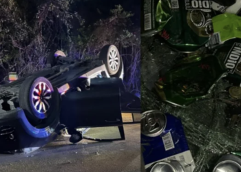 Conductor en estado de ebriedad vuelca su camioneta en la Supermanzana 225 de Cancún