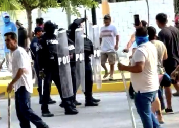 Tensión en Playa del Carmen: Invasores confrontan a obreros que delimitaban terrenos ejidales