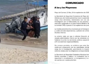 Suspenden a cinco policías en Playa del Carmen tras muerte de pescador