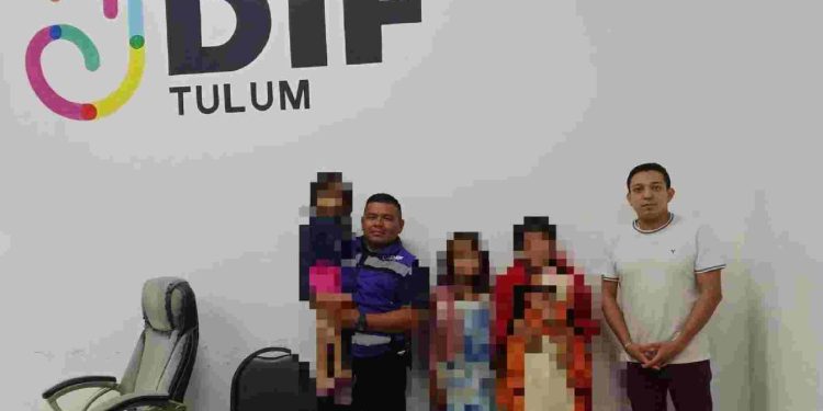 Rescatan en Tulum a cuatro menores víctimas de violencia