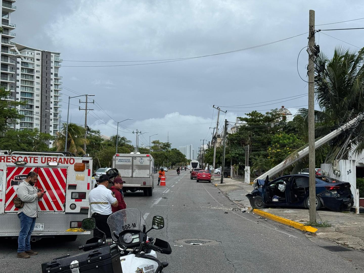 La víctima y las condiciones del accidente en la avenida Bonampak en Cancún