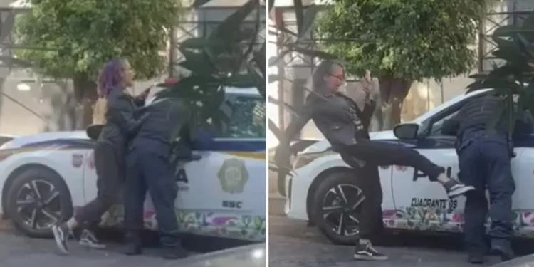 "Lady Patadas" agrede a un policía en Alcaldía Benito Juárez