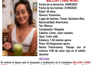 Ciudadana estadounidense desaparecida en Tulum