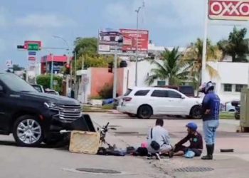 Motociclista herida en choque en Chetumal