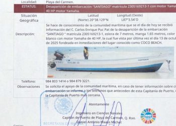 Buscan embarcación “Santiago” en Quintana Roo