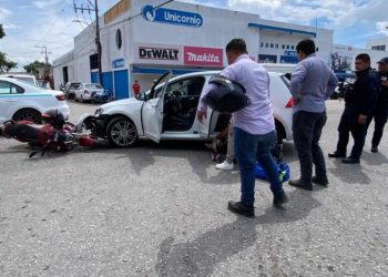 Motociclista lesionado en choque en Playa del Carmen