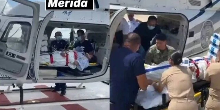 Trasladan a paciente con helicóptero de Playa del Carmen