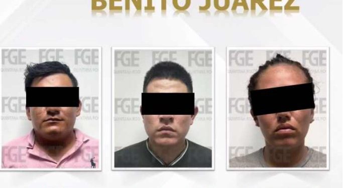 Tres vinculados por doble homicidio en Cancún