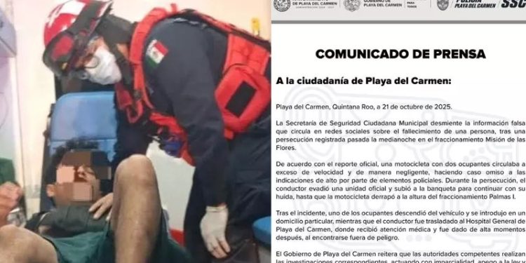 Desmienten muerte tras persecución en Playa