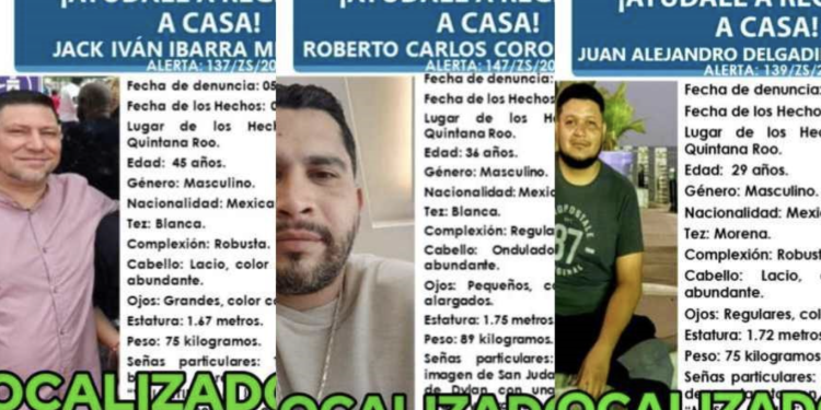Localizan con vida a tres hombres de Nayarit tras privación ilegal de la libertad en Chetumal