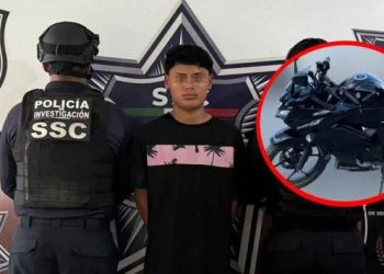 Detienen a motociclista con vehículo robado en la Supermanzana 227, Benito Juárez