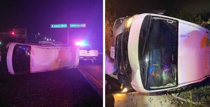 Dos volcaduras casi simultáneas se registran en el Boulevard Colosio durante la noche