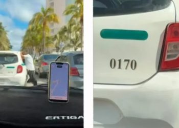 Taxista de Cancún es investigado tras ser grabado realizando sus necesidades en la vía pública