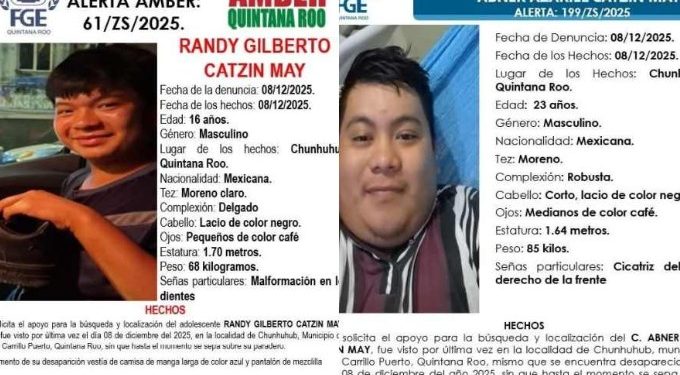 Aparecen dos hombres “levantados” en Chunhuhub; uno sigue desaparecido